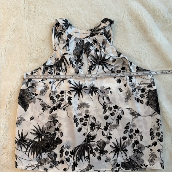 INC INTERNATIONAL CONCEPTS BLOUSE BLACK/WHITE TROPICAL FLOWY LARGE - Picture 9 of 10